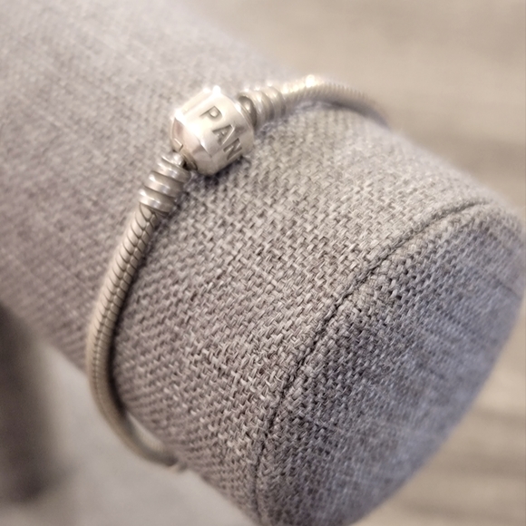 Pandora Charm Bracelet. 925 Sterling Silver fits most Euro Style Charms. 7.5 in - Picture 1 of 6